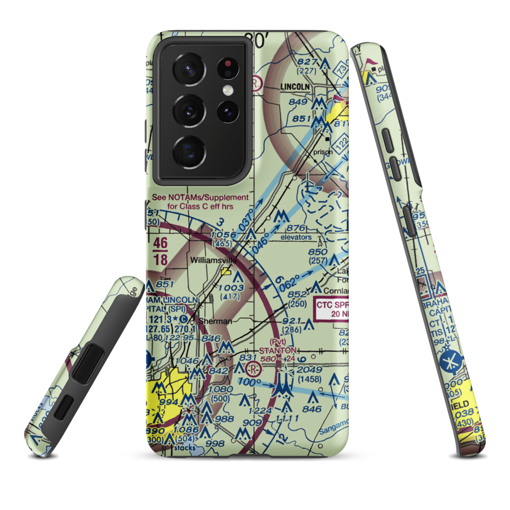 Bock Farms Airport (3LS7) VFR Sectional Samsung Phone Case Samsung Galaxy S21 Ultra model shown
