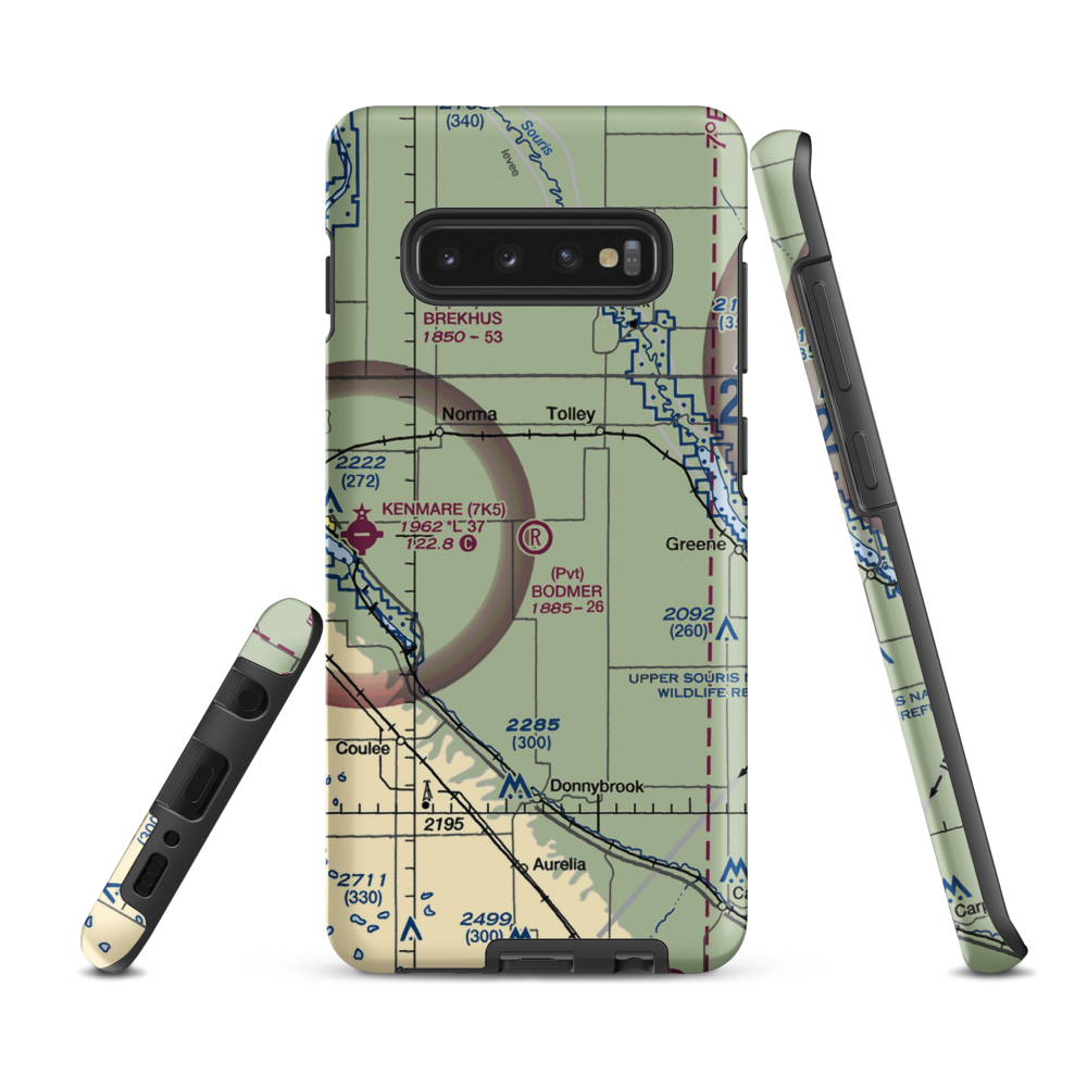 Bodmer Airport (9NA4) VFR Sectional Samsung Phone Case Samsung Galaxy S10 Plus model shown