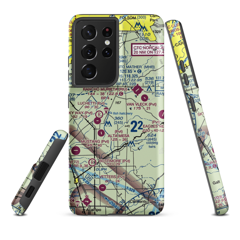 Boeckmann Ranch Airport (26CA) VFR Sectional Samsung Phone Case Samsung Galaxy S21 Plus model shown