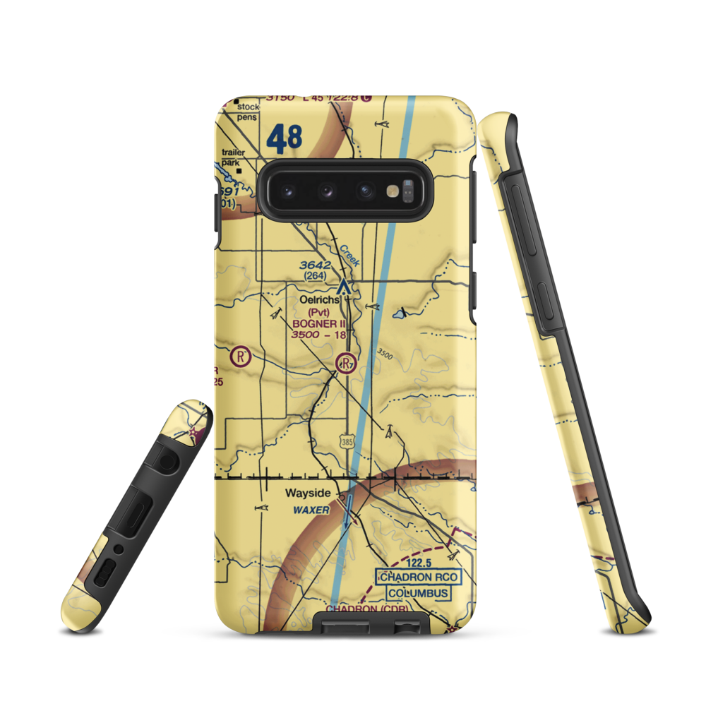 Bogner No Ii Airport (1SD6) VFR Sectional Samsung Phone Case Samsung Galaxy S10 model shown