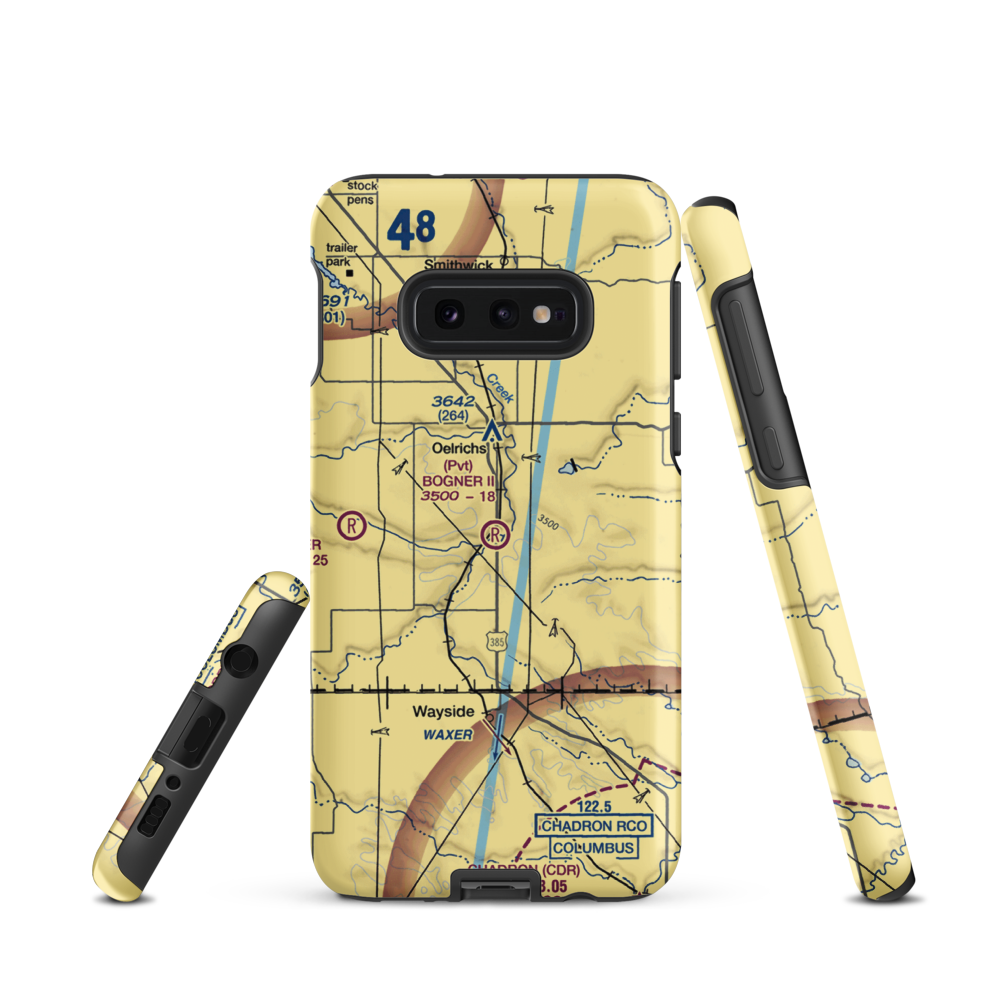 Bogner No Ii Airport (1SD6) VFR Sectional Samsung Phone Case Samsung Galaxy S10e model shown