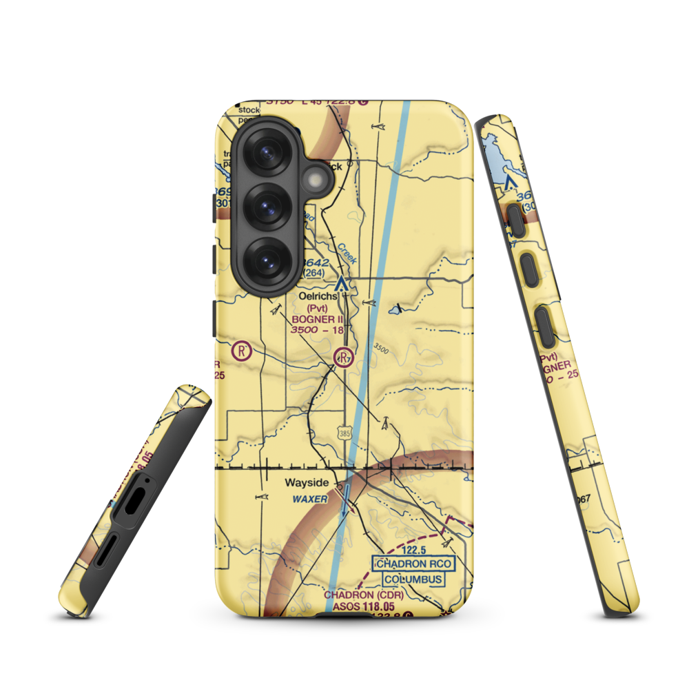 Bogner No Ii Airport (1SD6) VFR Sectional Samsung Phone Case Samsung Galaxy S25 model shown