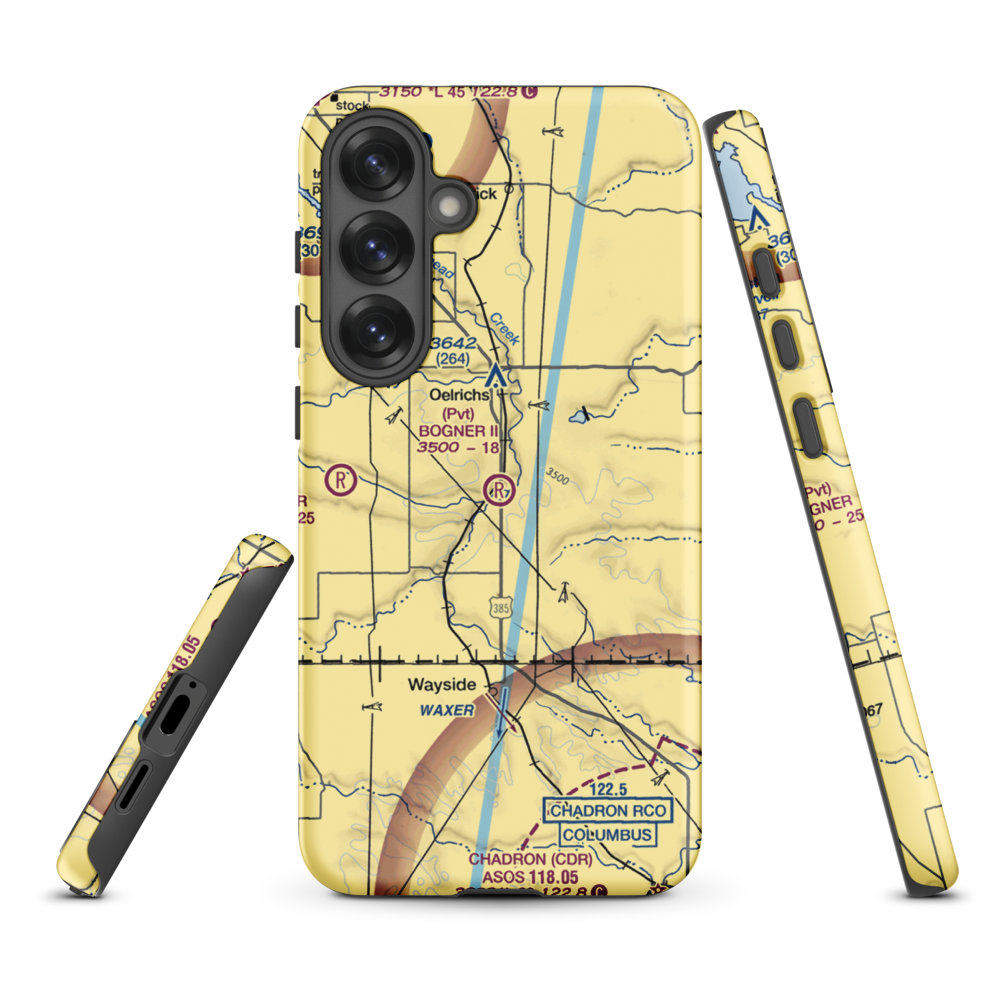 Bogner No Ii Airport (1SD6) VFR Sectional Samsung Phone Case Samsung Galaxy S25 Plus model shown