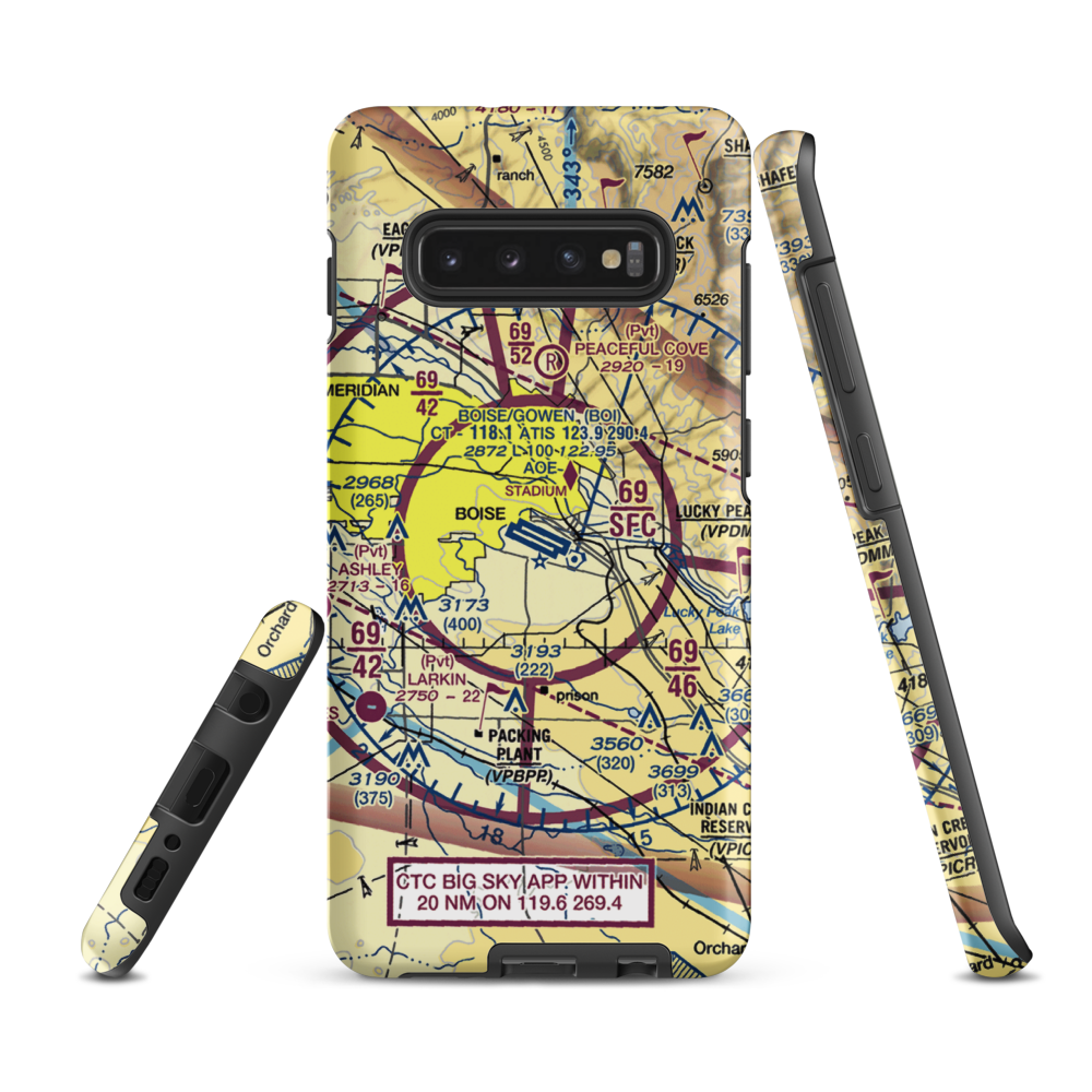 Boise Air Terminal/Gowen Field (BOI) VFR Sectional Samsung Phone Case Samsung Galaxy S10 Plus model shown