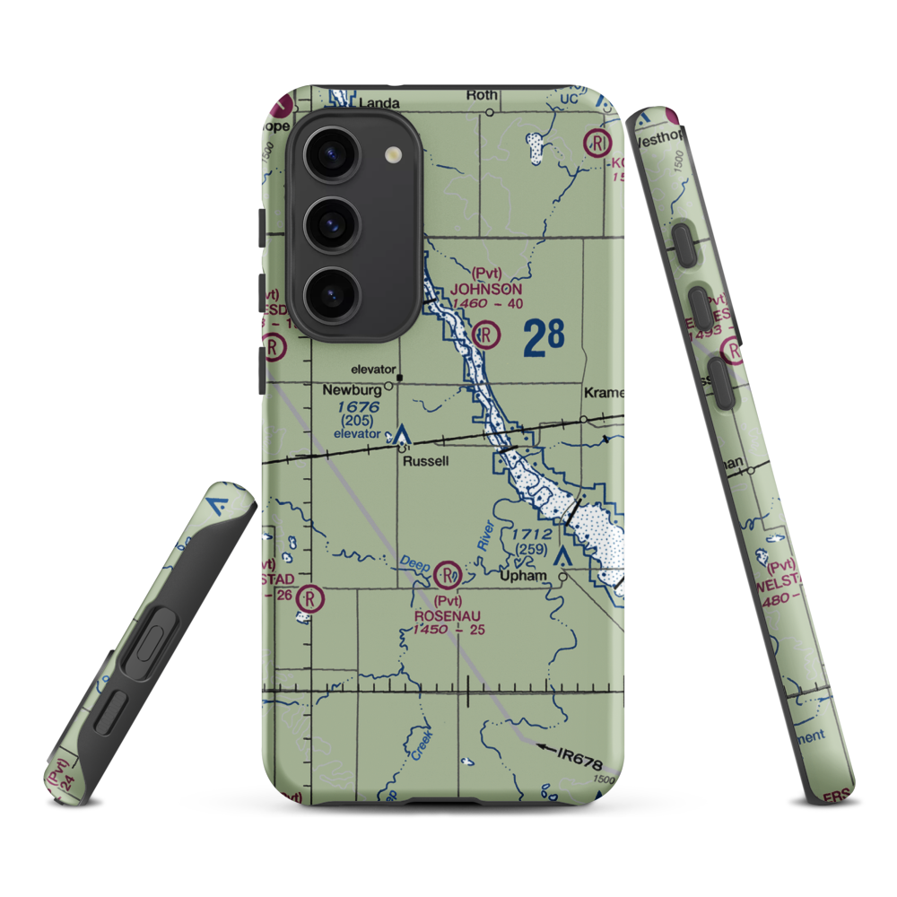 Boll Brothers Airstrip (NA03) VFR Sectional Samsung Phone Case Samsung Galaxy S23 Plus model shown