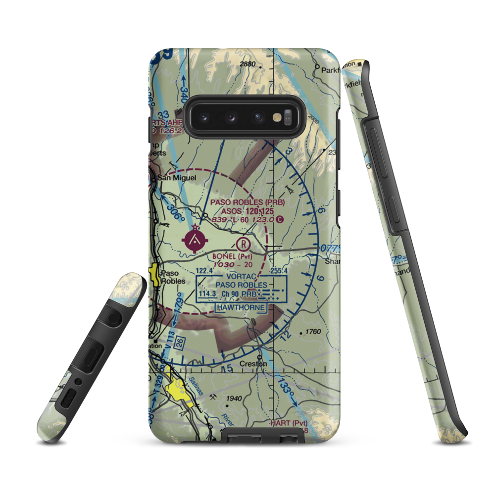 Bonel Airport (95CA) VFR Sectional Samsung Phone Case Samsung Galaxy S10 Plus model shown