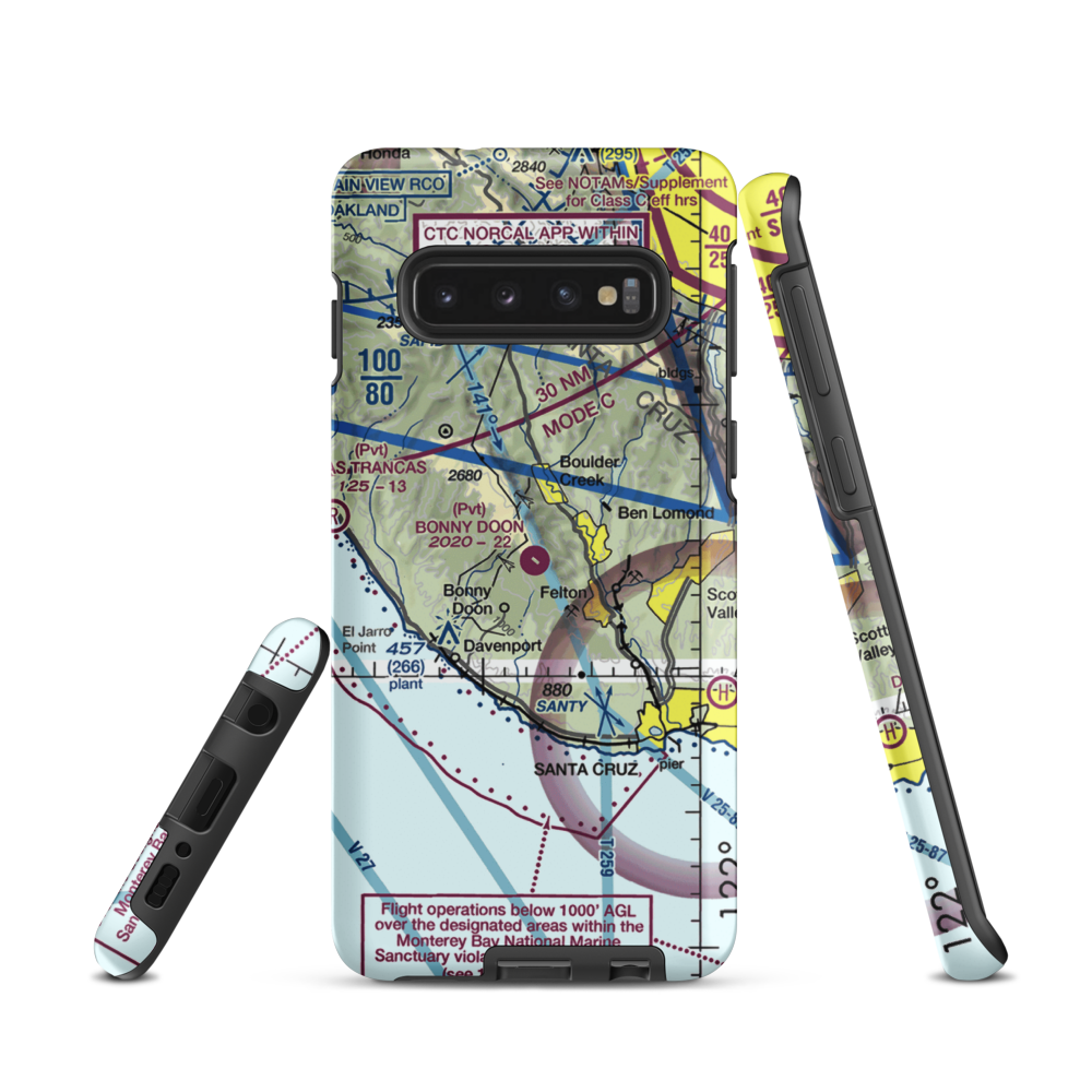 Bonny Doon Village Airport (CL77) VFR Sectional Samsung Phone Case Samsung Galaxy S10 model shown