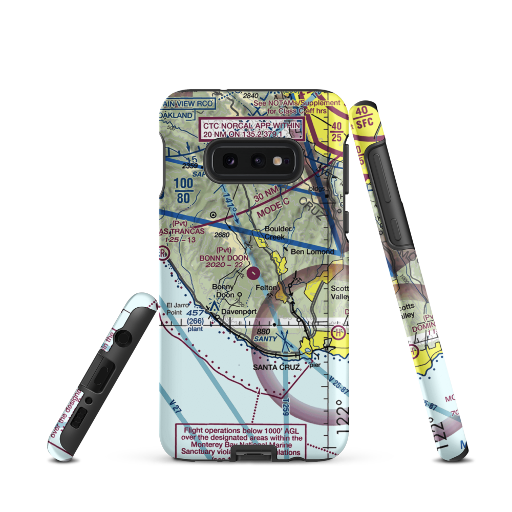 Bonny Doon Village Airport (CL77) VFR Sectional Samsung Phone Case Samsung Galaxy S10e model shown