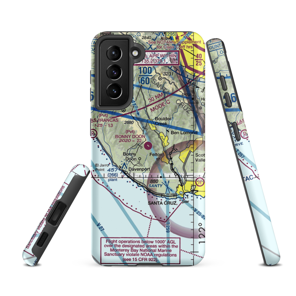 Bonny Doon Village Airport (CL77) VFR Sectional Samsung Phone Case Samsung Galaxy S21 FE model shown