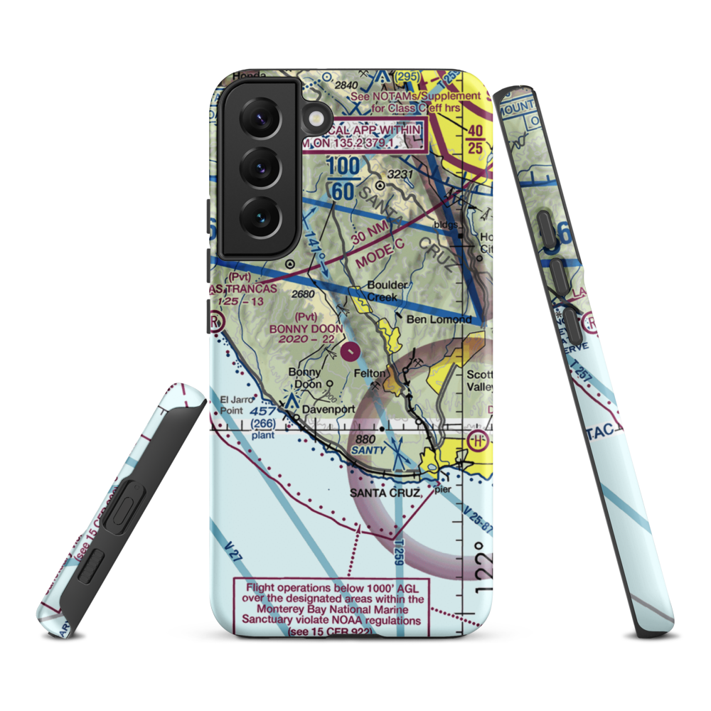 Bonny Doon Village Airport (CL77) VFR Sectional Samsung Phone Case Samsung Galaxy S22 Plus model shown