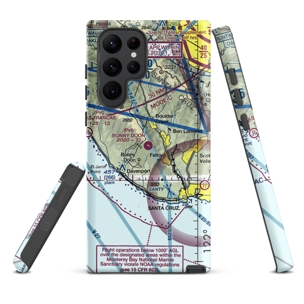 Bonny Doon Village Airport (CL77) VFR Sectional Samsung Phone Case Samsung Galaxy S22 Ultra model shown