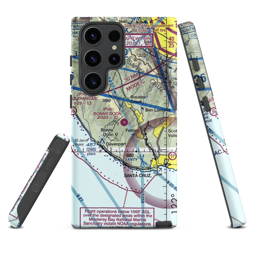 Bonny Doon Village Airport (CL77) VFR Sectional Samsung Phone Case Samsung Galaxy S23 Ultra model shown