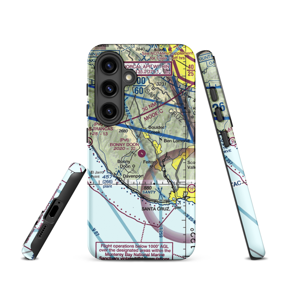 Bonny Doon Village Airport (CL77) VFR Sectional Samsung Phone Case Samsung Galaxy S24 model shown
