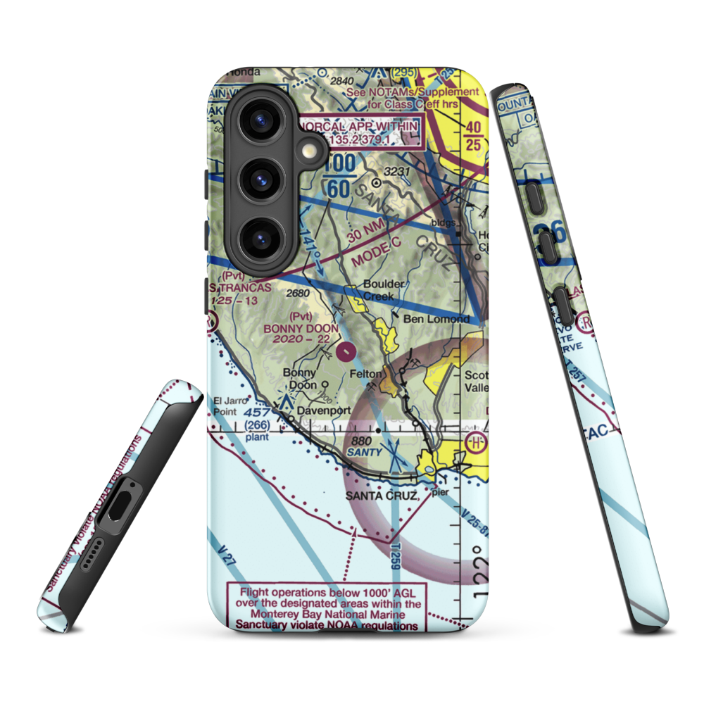 Bonny Doon Village Airport (CL77) VFR Sectional Samsung Phone Case Samsung Galaxy S24 Plus model shown