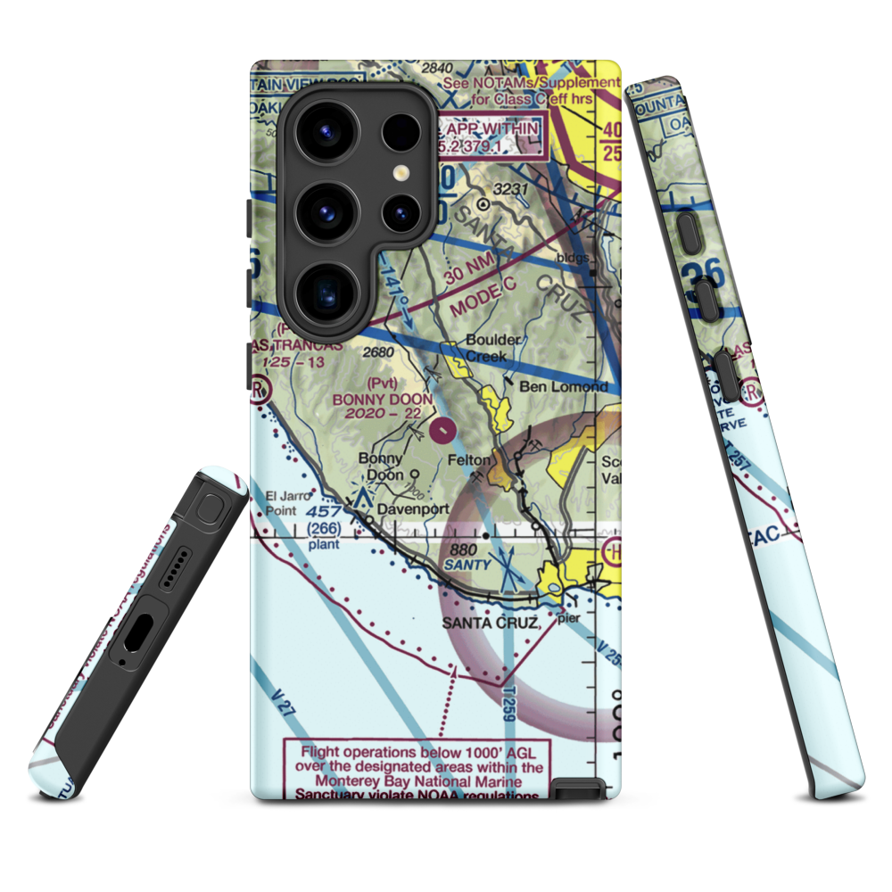 Bonny Doon Village Airport (CL77) VFR Sectional Samsung Phone Case Samsung Galaxy S24 Ultra model shown