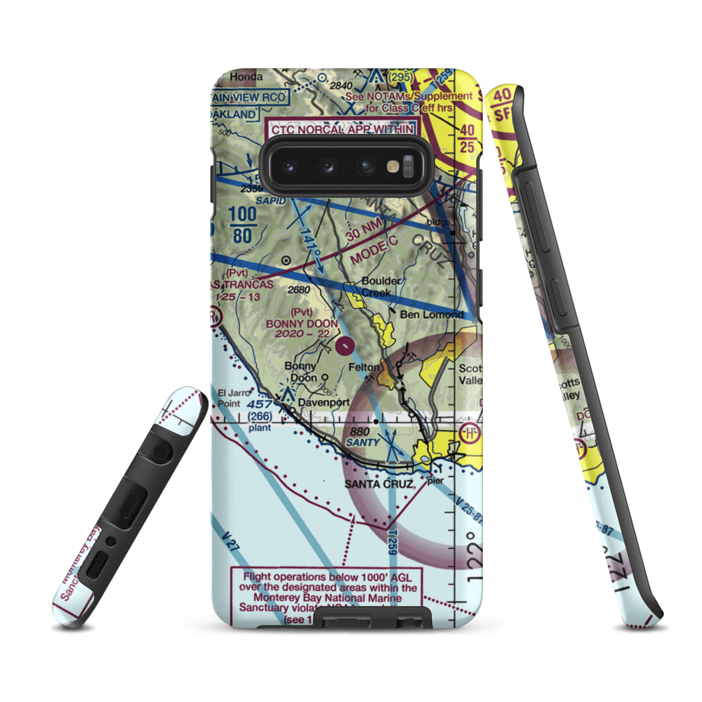 Bonny Doon Village Airport (CL77) VFR Sectional Samsung Phone Case Samsung Galaxy S10 Plus model shown