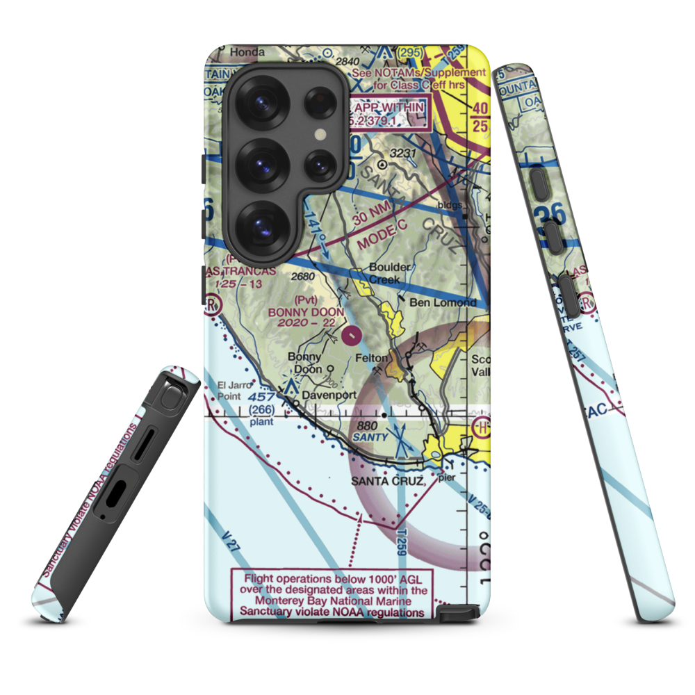 Bonny Doon Village Airport (CL77) VFR Sectional Samsung Phone Case Samsung Galaxy S25 Ultra model shown