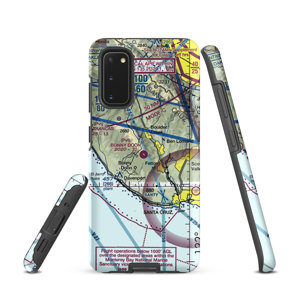 Bonny Doon Village Airport (CL77) VFR Sectional Samsung Phone Case Samsung Galaxy S20 model shown