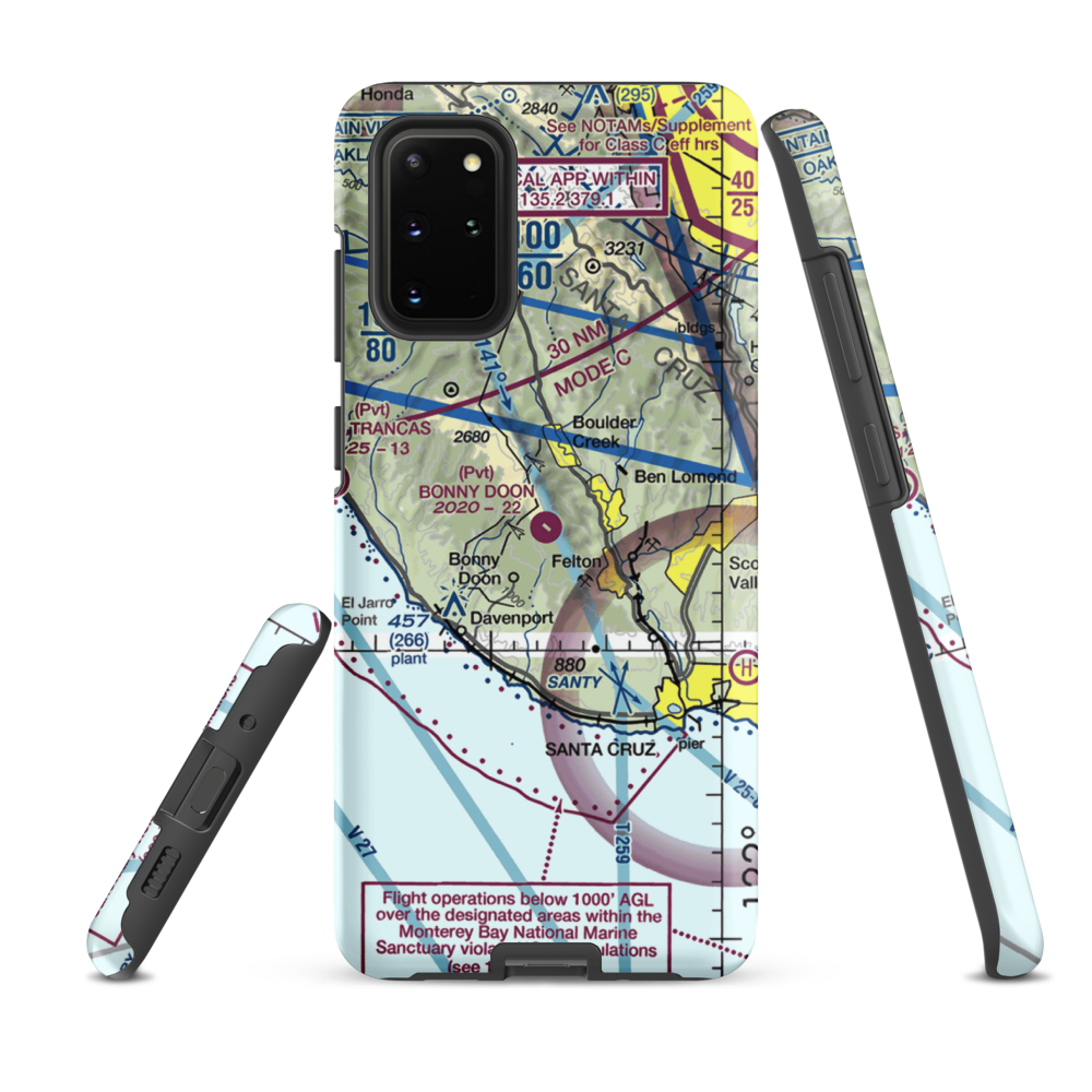 Bonny Doon Village Airport (CL77) VFR Sectional Samsung Phone Case Samsung Galaxy S20 Plus model shown