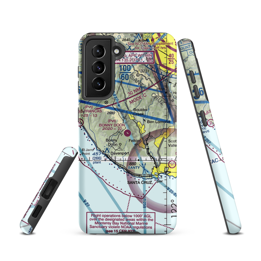 Bonny Doon Village Airport (CL77) VFR Sectional Samsung Phone Case Samsung Galaxy S21 model shown