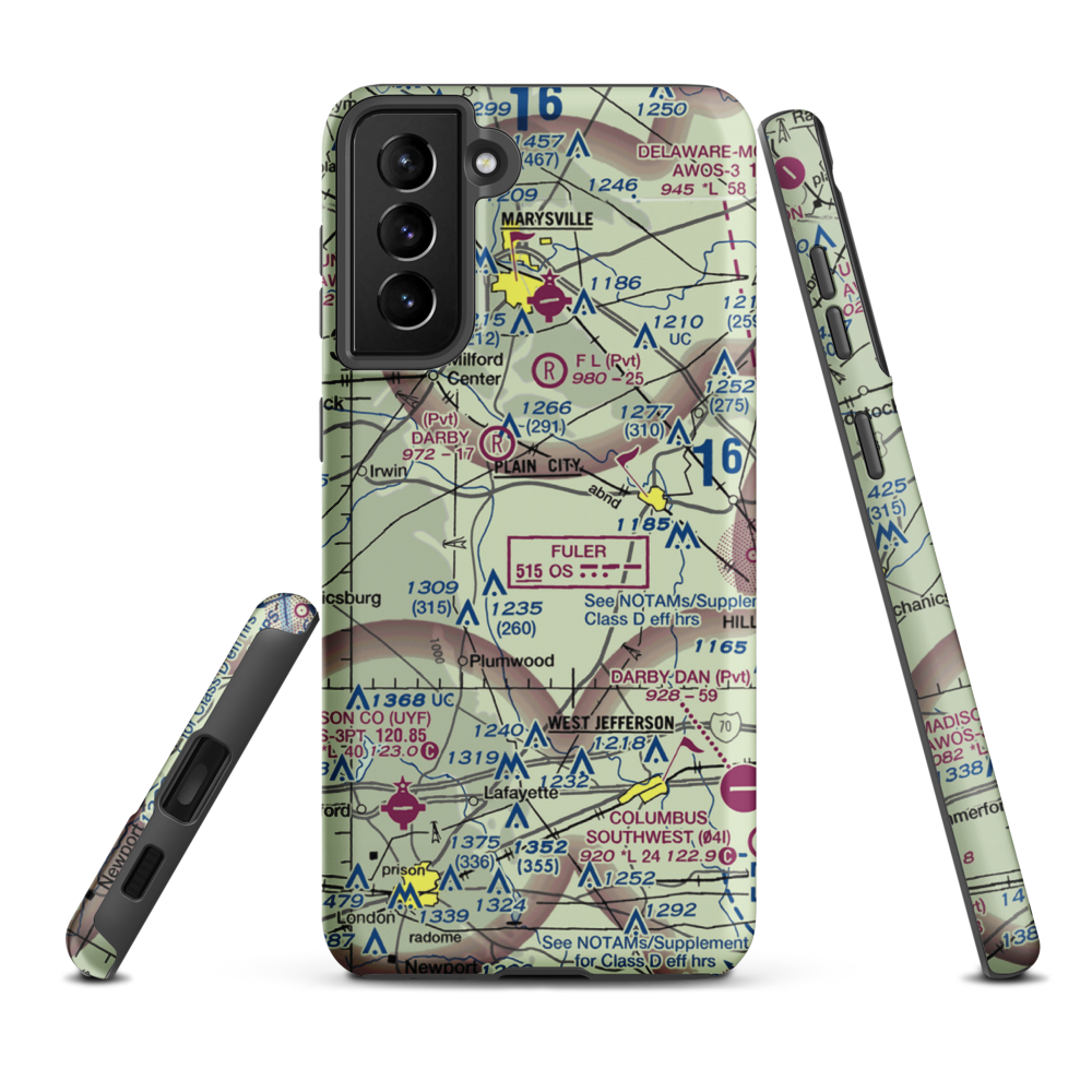 Boober Airport (US-0111) VFR Sectional Samsung Phone Case Samsung Galaxy S21 Plus model shown