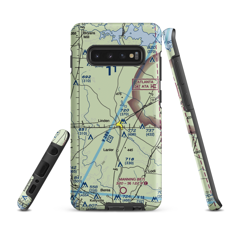 Boon/Lovelace Airport (5TX8) VFR Sectional Samsung Phone Case Samsung Galaxy S10 Plus model shown