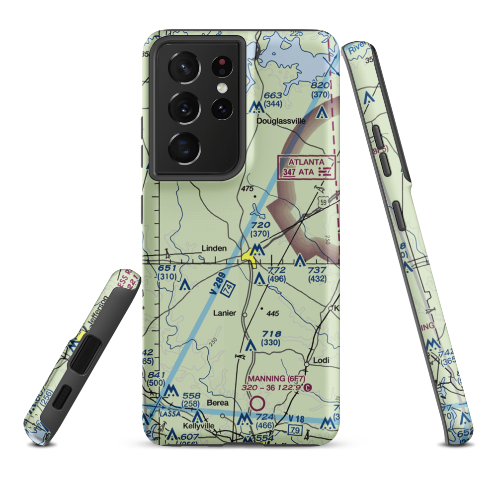 Boon/Lovelace Airport (5TX8) VFR Sectional Samsung Phone Case Samsung Galaxy S21 Ultra model shown