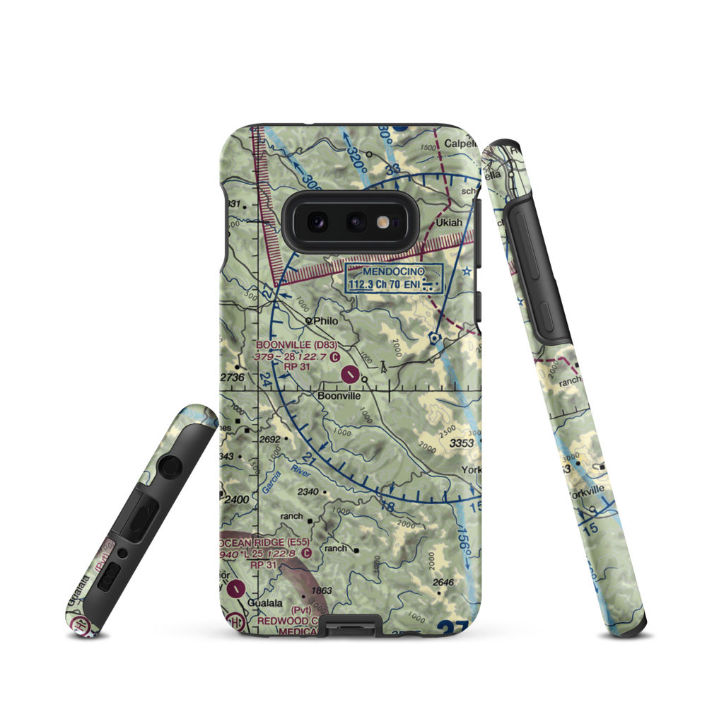 Boonville Airport (D83) VFR Sectional Samsung Phone Case Samsung Galaxy S10e model shown