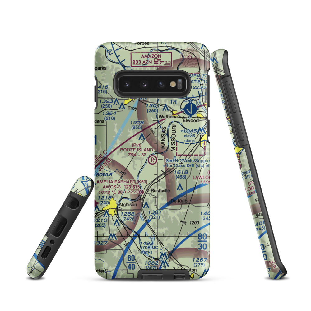 Booze Island Airport (64MO) VFR Sectional Samsung Phone Case Samsung Galaxy S10 model shown