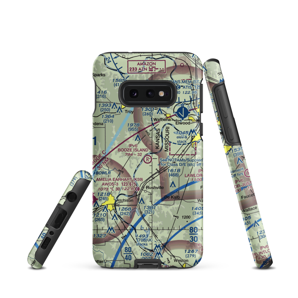 Booze Island Airport (64MO) VFR Sectional Samsung Phone Case Samsung Galaxy S10 Plus model shown