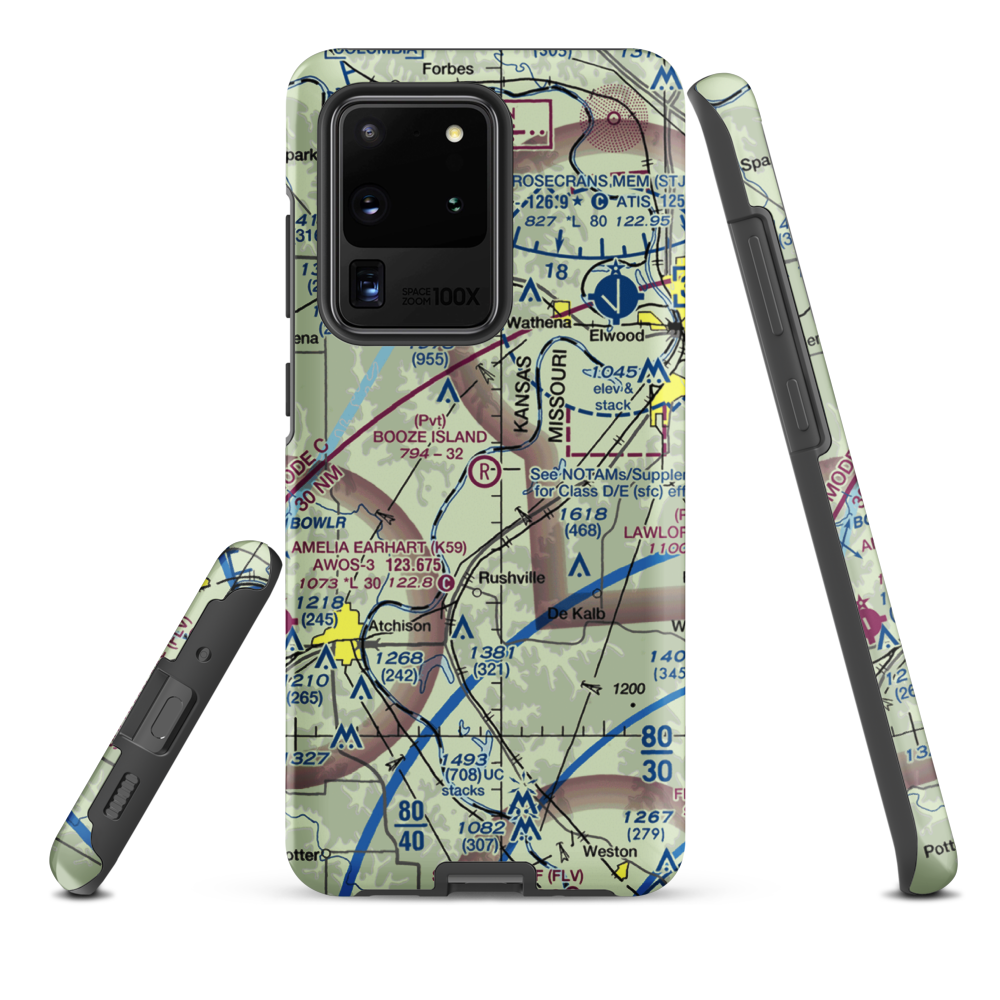 Booze Island Airport (64MO) VFR Sectional Samsung Phone Case Samsung Galaxy S20 Ultra model shown