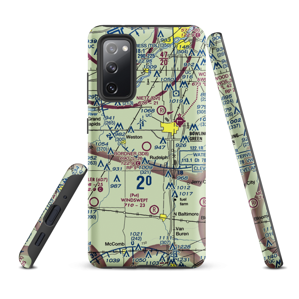 Bordner Airport (3D8) VFR Sectional Samsung Phone Case Samsung Galaxy S20 FE model shown
