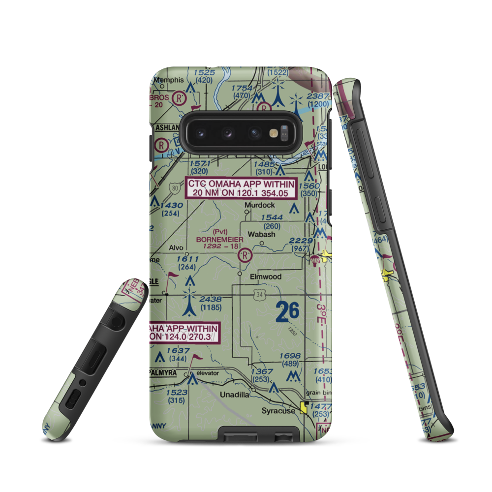 Bornemeier Airstrip (8NE4) VFR Sectional Samsung Phone Case Samsung Galaxy S10 model shown