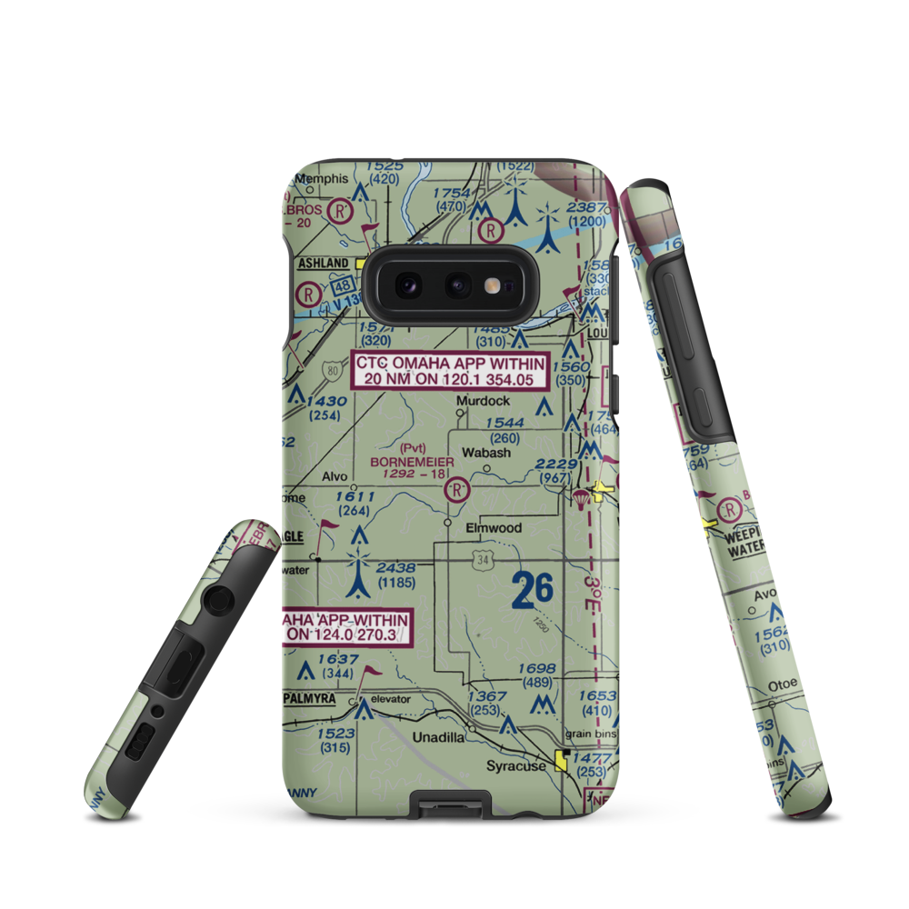 Bornemeier Airstrip (8NE4) VFR Sectional Samsung Phone Case Samsung Galaxy S10 Plus model shown