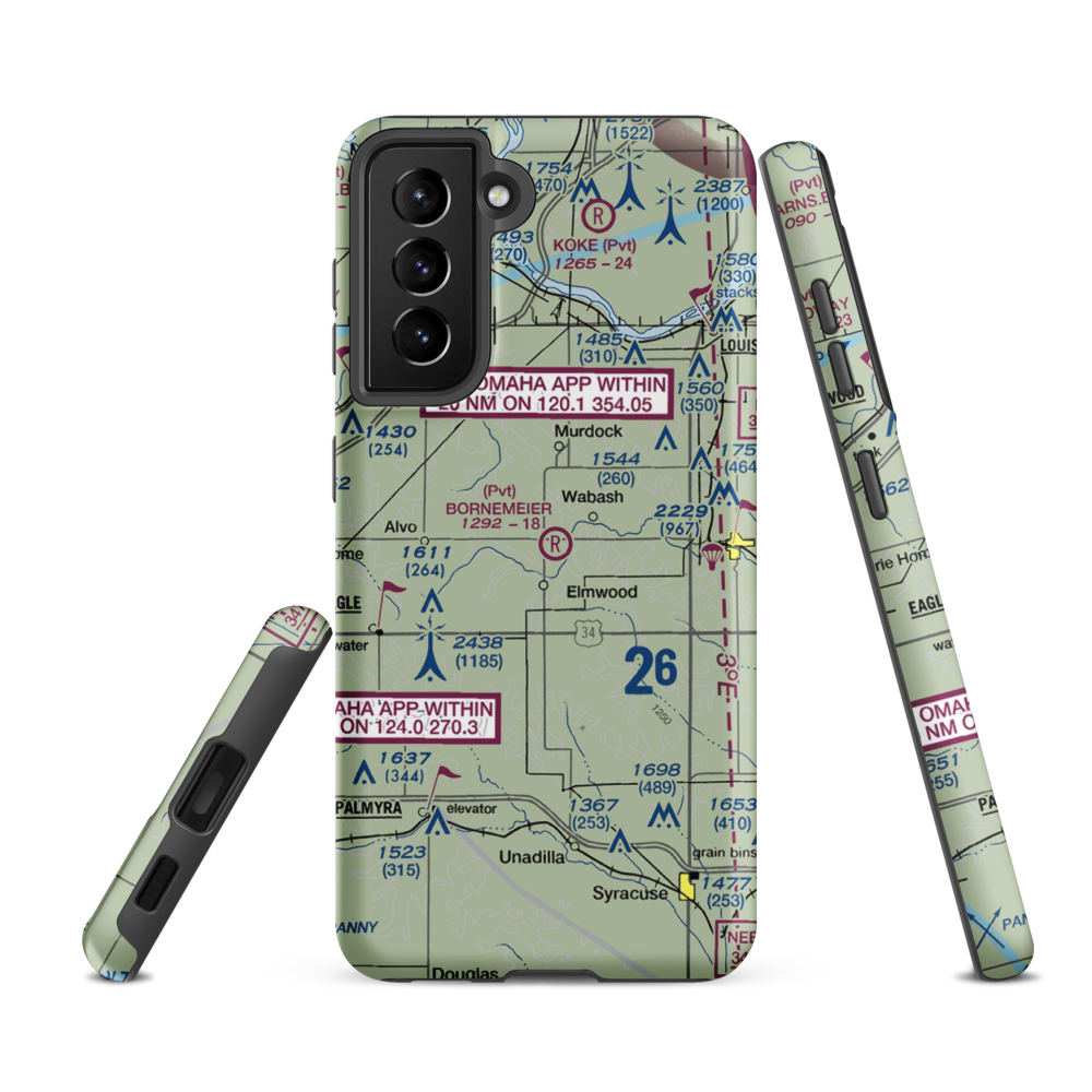 Bornemeier Airstrip (8NE4) VFR Sectional Samsung Phone Case Samsung Galaxy S21 FE model shown