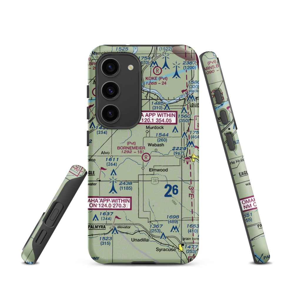 Bornemeier Airstrip (8NE4) VFR Sectional Samsung Phone Case Samsung Galaxy S23 model shown