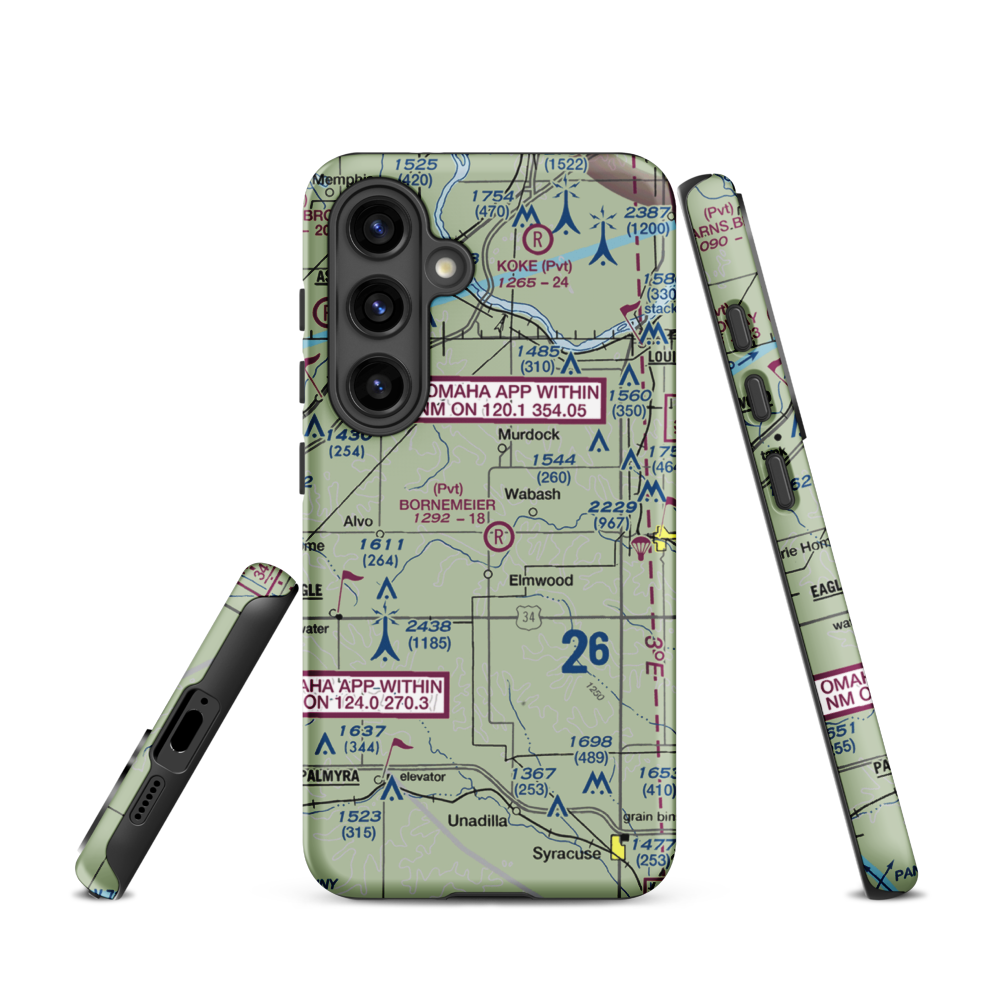 Bornemeier Airstrip (8NE4) VFR Sectional Samsung Phone Case Samsung Galaxy S24 model shown