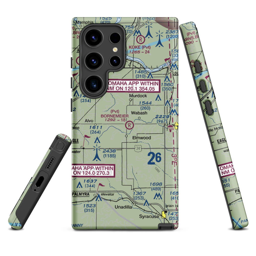 Bornemeier Airstrip (8NE4) VFR Sectional Samsung Phone Case Samsung Galaxy S24 Ultra model shown