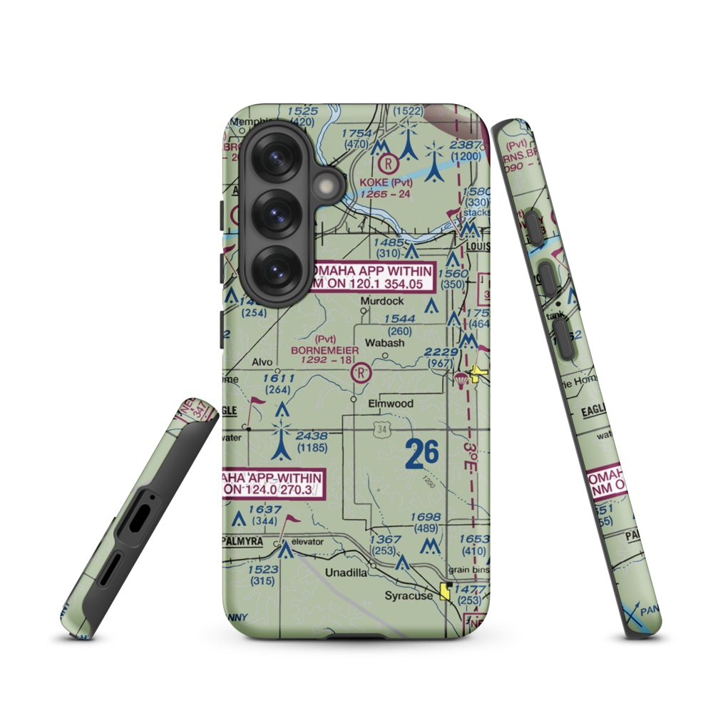 Bornemeier Airstrip (8NE4) VFR Sectional Samsung Phone Case Samsung Galaxy S25 model shown
