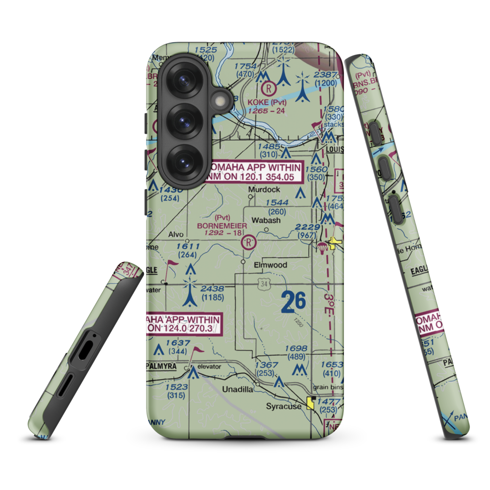 Bornemeier Airstrip (8NE4) VFR Sectional Samsung Phone Case Samsung Galaxy S25 Plus model shown