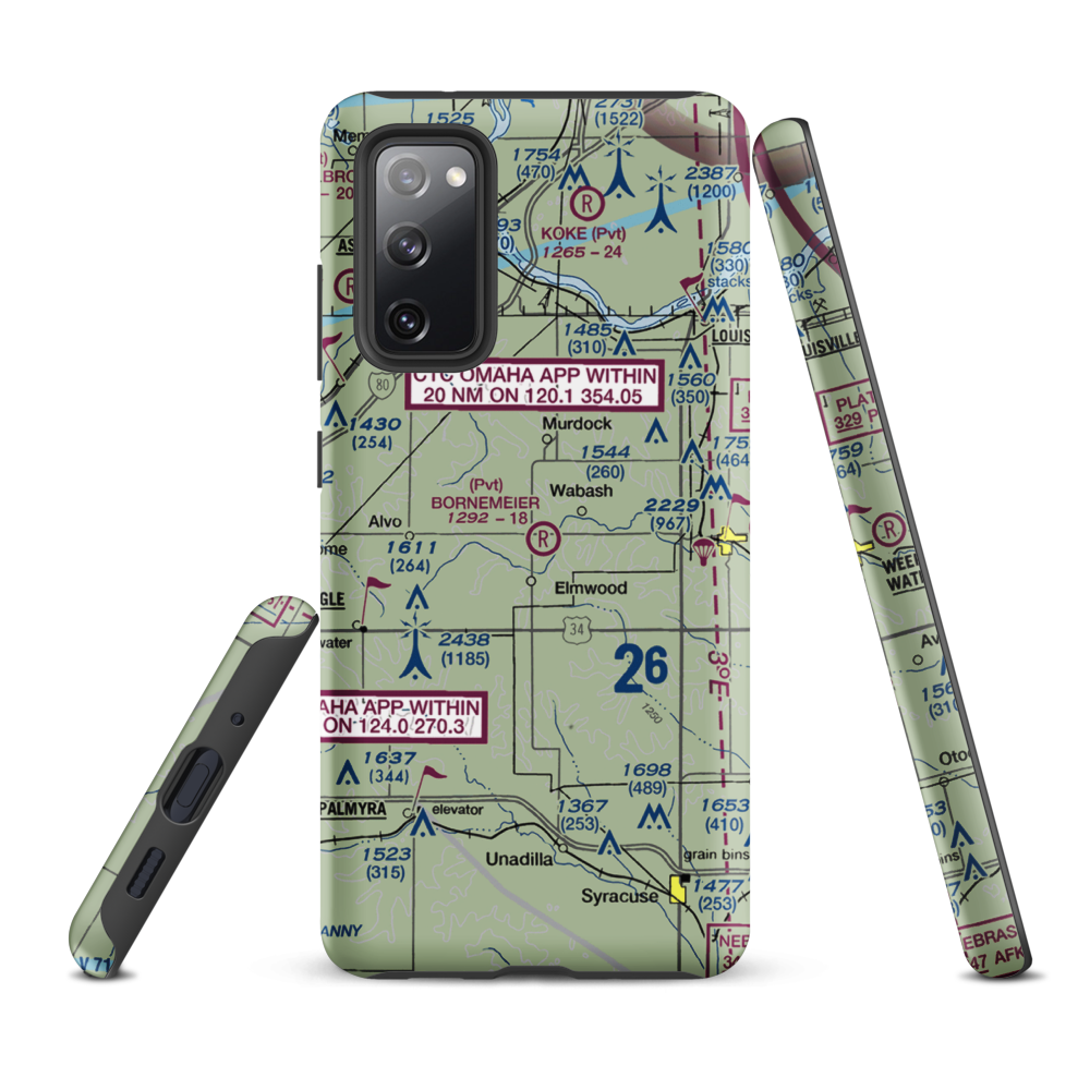 Bornemeier Airstrip (8NE4) VFR Sectional Samsung Phone Case Samsung Galaxy S20 FE model shown