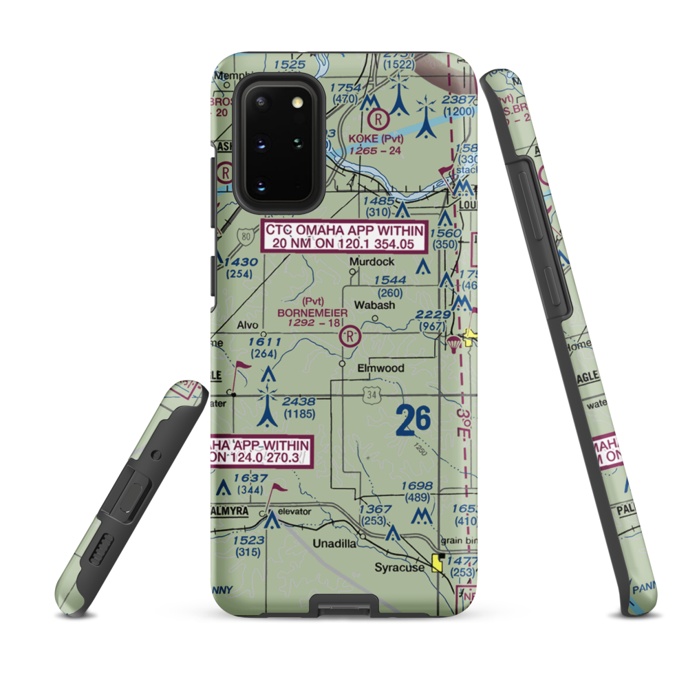 Bornemeier Airstrip (8NE4) VFR Sectional Samsung Phone Case Samsung Galaxy S20 Plus model shown