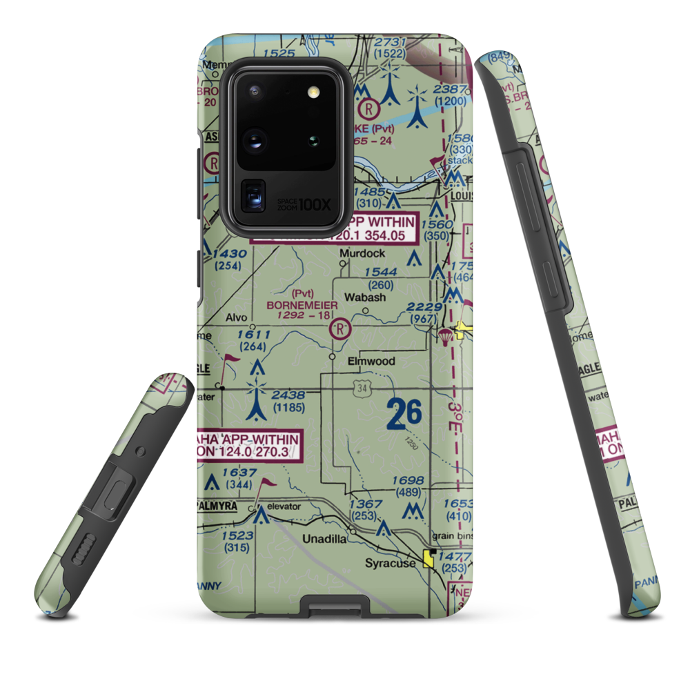 Bornemeier Airstrip (8NE4) VFR Sectional Samsung Phone Case Samsung Galaxy S20 Ultra model shown