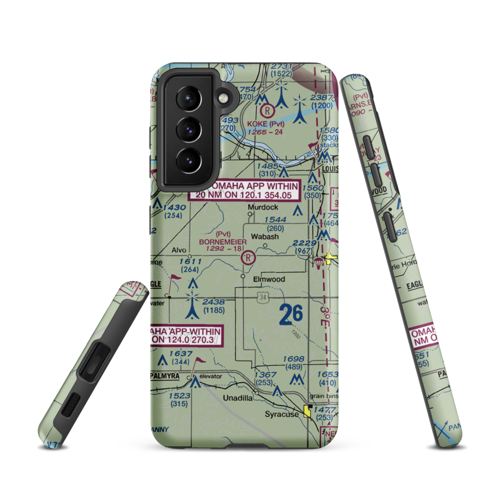 Bornemeier Airstrip (8NE4) VFR Sectional Samsung Phone Case Samsung Galaxy S21 model shown