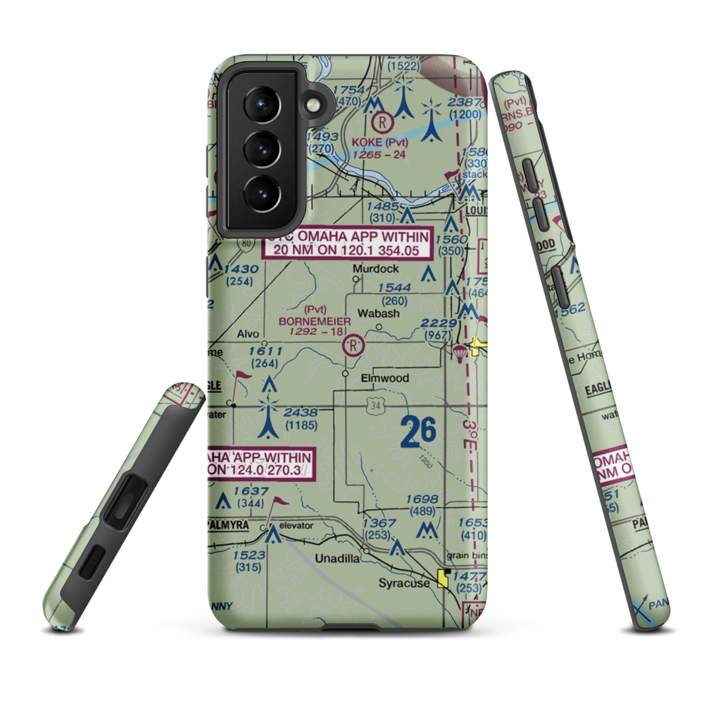 Bornemeier Airstrip (8NE4) VFR Sectional Samsung Phone Case Samsung Galaxy S21 Plus model shown