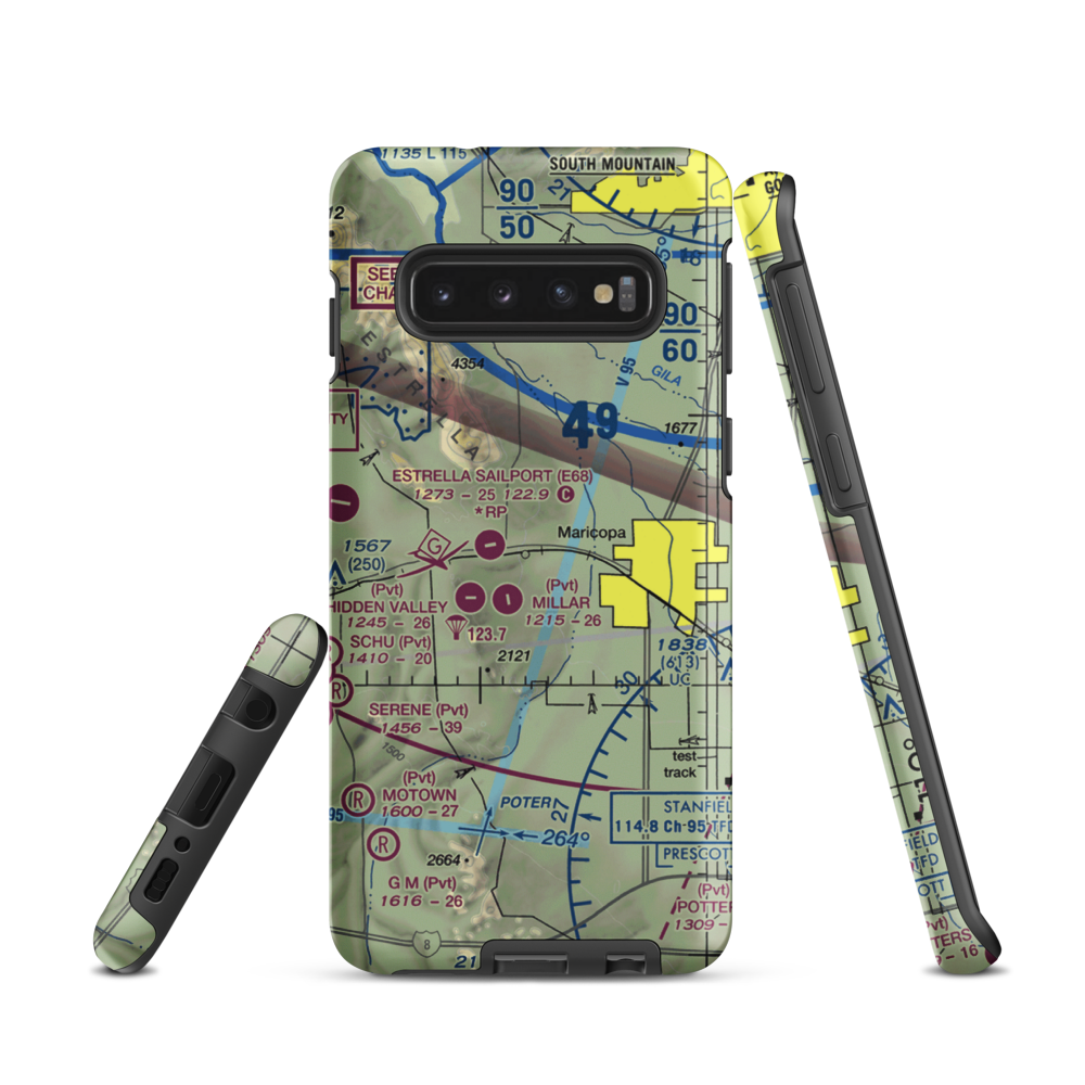 Boulais Ranch Airport (40AZ) VFR Sectional Samsung Phone Case Samsung Galaxy S10 model shown