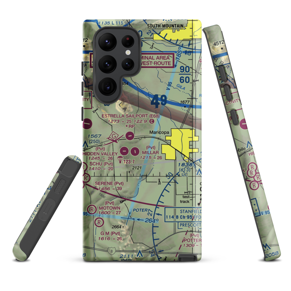 Boulais Ranch Airport (40AZ) VFR Sectional Samsung Phone Case Samsung Galaxy S22 Ultra model shown