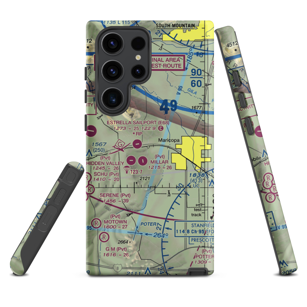Boulais Ranch Airport (40AZ) VFR Sectional Samsung Phone Case Samsung Galaxy S23 Ultra model shown