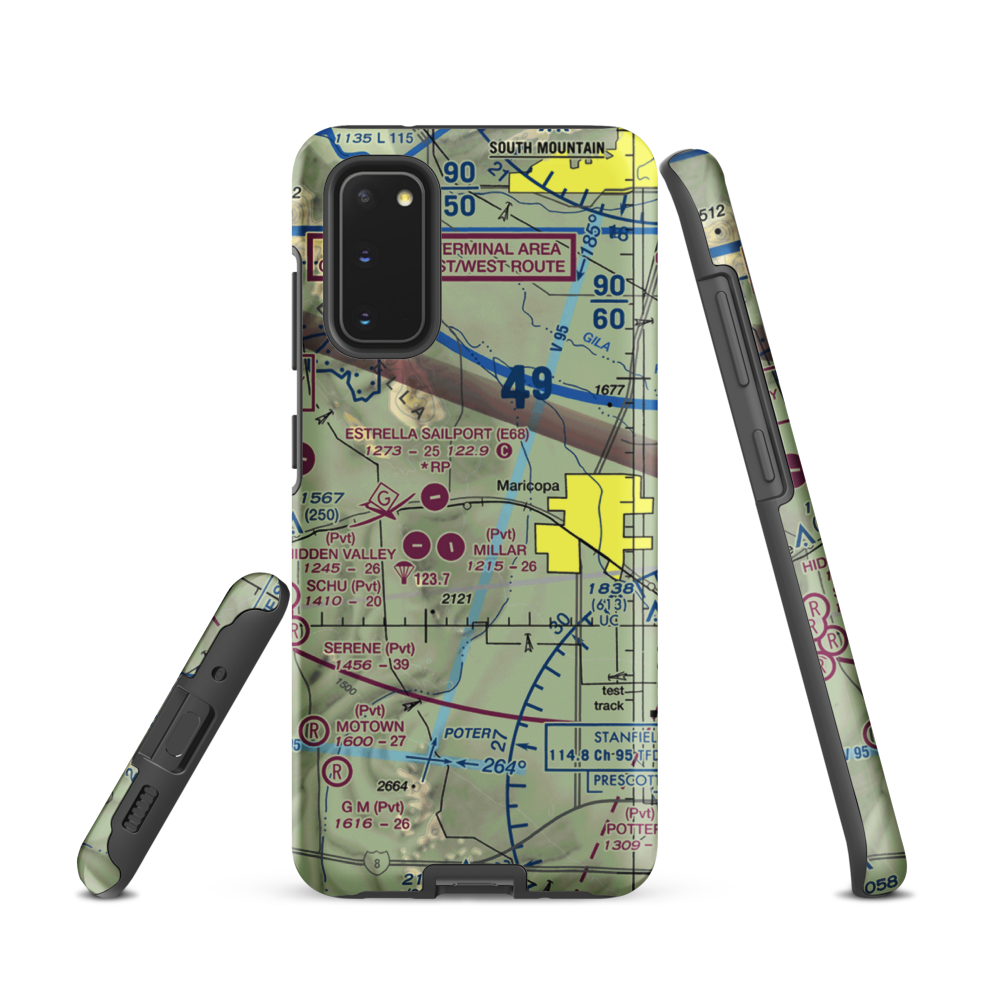Boulais Ranch Airport (40AZ) VFR Sectional Samsung Phone Case Samsung Galaxy S20 model shown