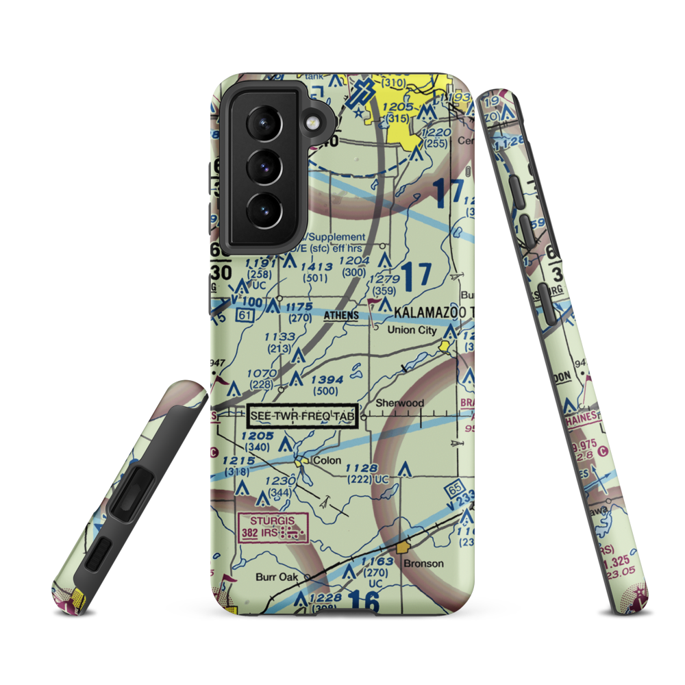 Boulder Canyon Airport (MI56) VFR Sectional Samsung Phone Case Samsung Galaxy S21 FE model shown